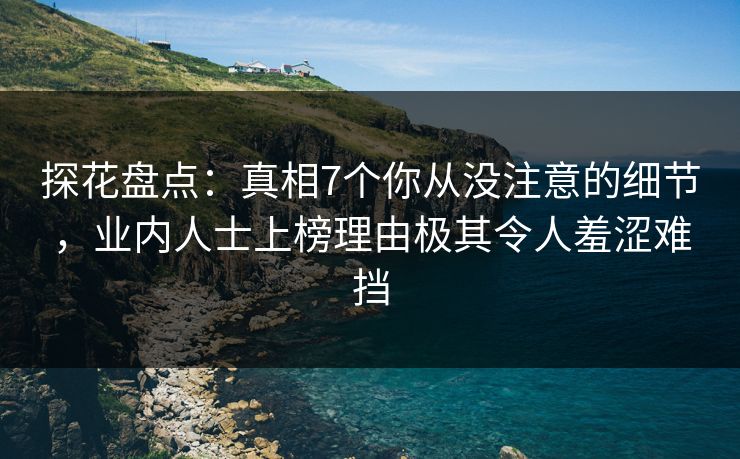 探花盘点：真相7个你从没注意的细节，业内人士上榜理由极其令人羞涩难挡