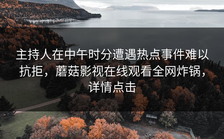 主持人在中午时分遭遇热点事件难以抗拒，蘑菇影视在线观看全网炸锅，详情点击  第1张