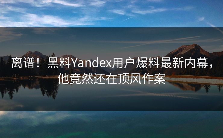 离谱！黑料Yandex用户爆料最新内幕，他竟然还在顶风作案  第1张