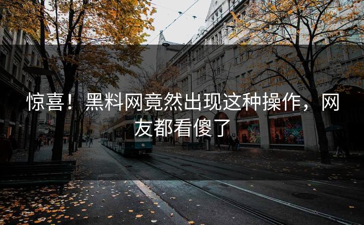 惊喜！黑料网竟然出现这种操作，网友都看傻了  第1张