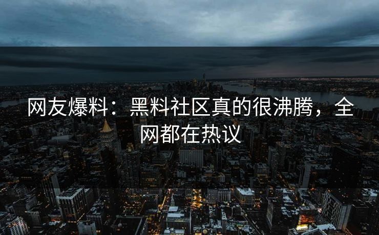 网友爆料：黑料社区真的很沸腾，全网都在热议  第1张