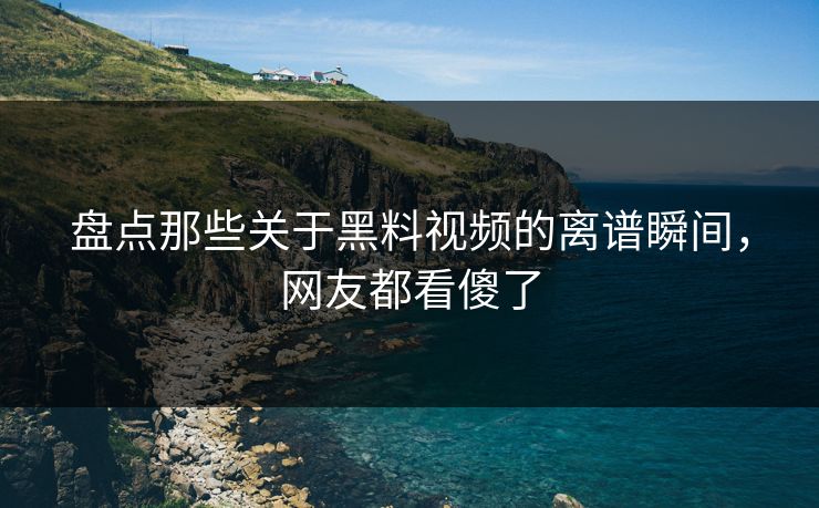 盘点那些关于黑料视频的离谱瞬间，网友都看傻了  第1张