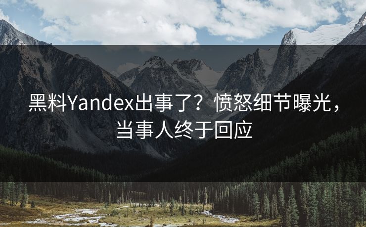 黑料Yandex出事了？愤怒细节曝光，当事人终于回应  第1张