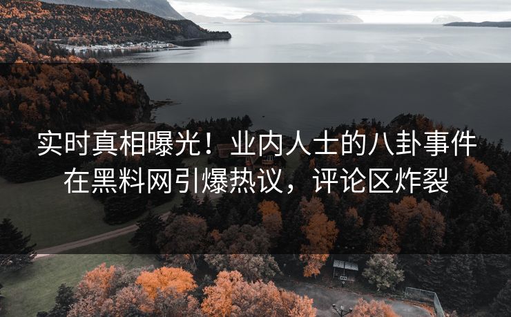 实时真相曝光！业内人士的八卦事件在黑料网引爆热议，评论区炸裂