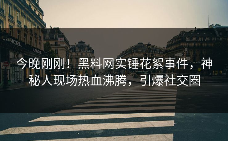 今晚刚刚！黑料网实锤花絮事件，神秘人现场热血沸腾，引爆社交圈