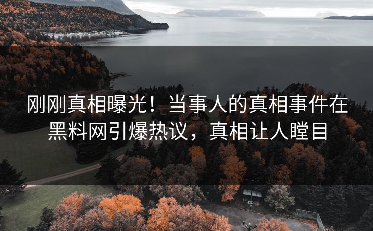 刚刚真相曝光！当事人的真相事件在黑料网引爆热议，真相让人瞠目