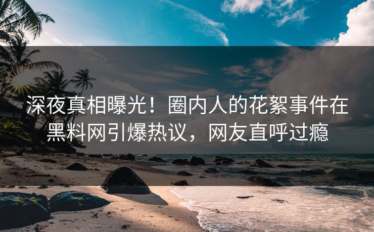 深夜真相曝光！圈内人的花絮事件在黑料网引爆热议，网友直呼过瘾