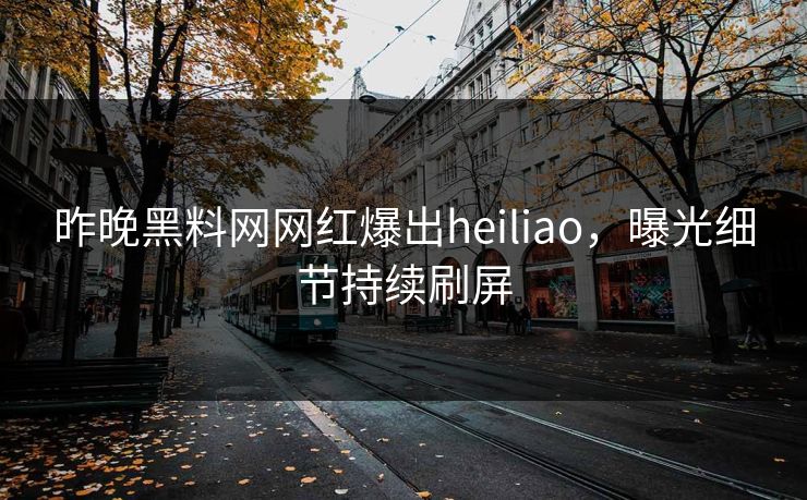 昨晚黑料网网红爆出heiliao，曝光细节持续刷屏