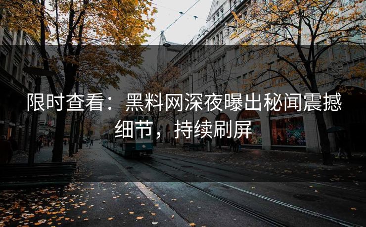 限时查看：黑料网深夜曝出秘闻震撼细节，持续刷屏