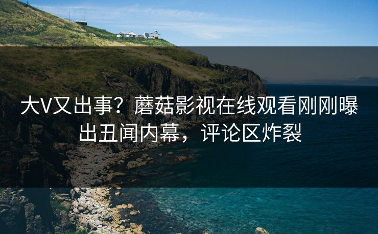 大V又出事？蘑菇影视在线观看刚刚曝出丑闻内幕，评论区炸裂